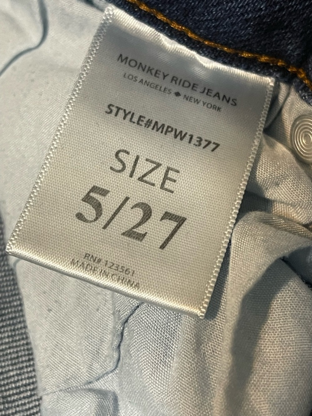 Monkey Ride High-Rise Dark Blue Skinny Jeans with Distressed Knees - Picture 4 of 9